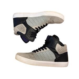 Supra Atom suede high top skate shoes Men’s 9.5 S91006 grey black purple